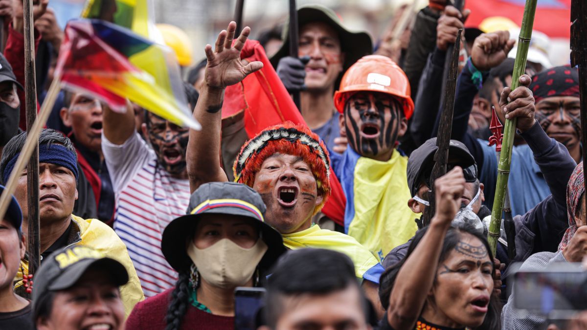 Protestas indígenas en Ecuador.
