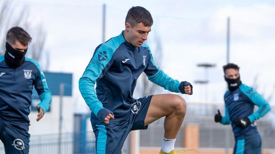 Jon Karrikaburu, durante el entrenamiento de este martes en Leganés.