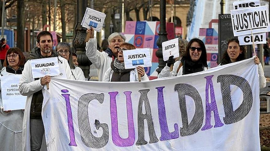 Concentración del Técnicos Sanitarios, ayer.