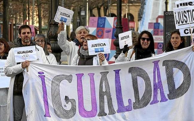 Concentración del Técnicos Sanitarios, ayer.