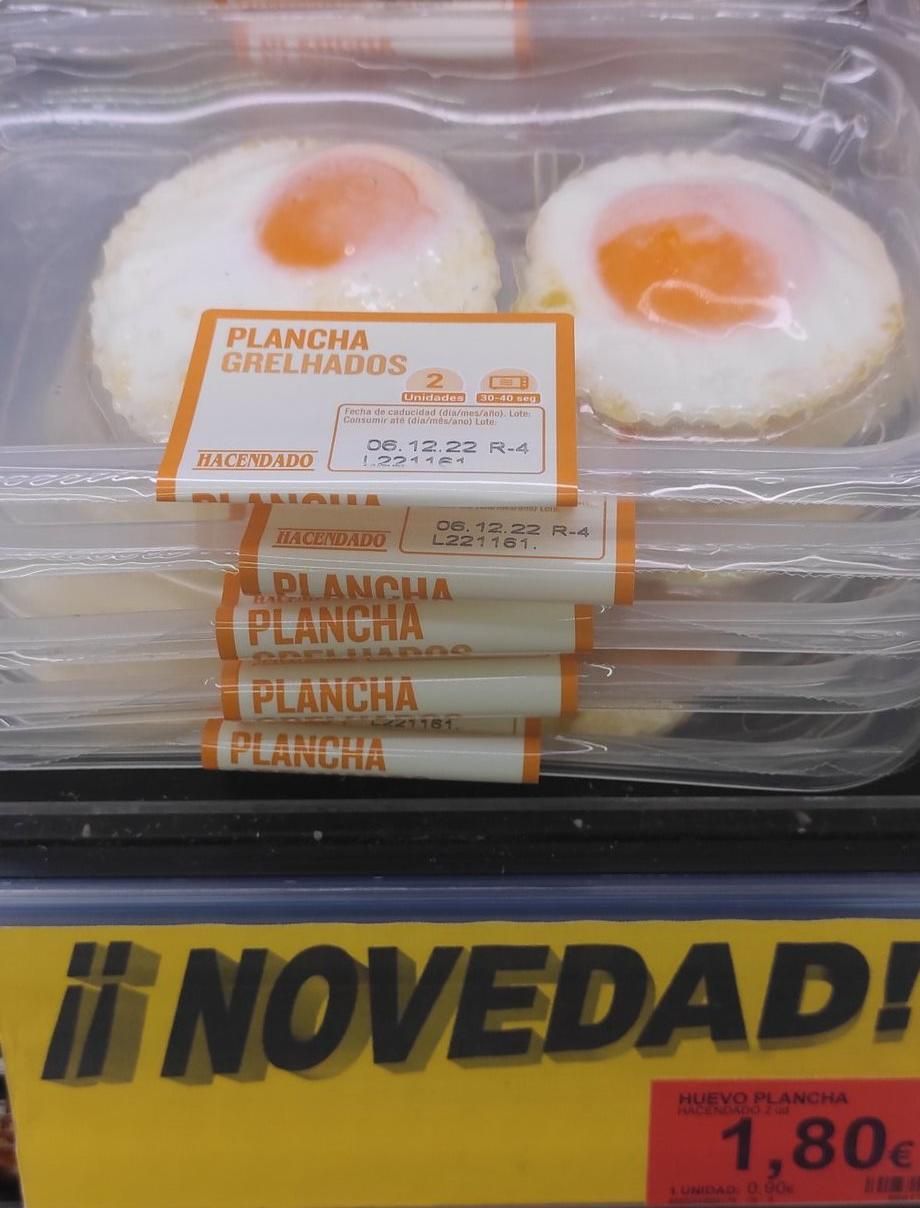 Huevos a la plancha en el Mercadona.