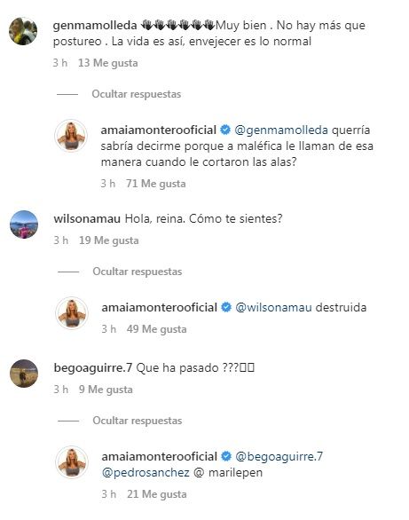 Varias de las extrañas respuestas de Amaia Montero.