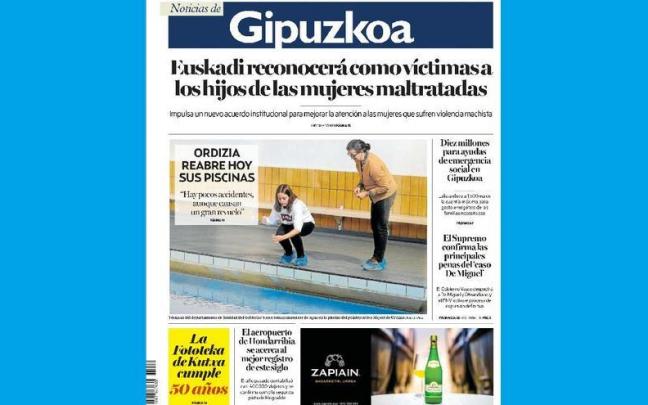 Portada de NOTICIAS DE GIPUZKOA del 11 de enero de 2023 Portada de NOTICIAS DE GIPUZKOA del 11 de enero de 2023