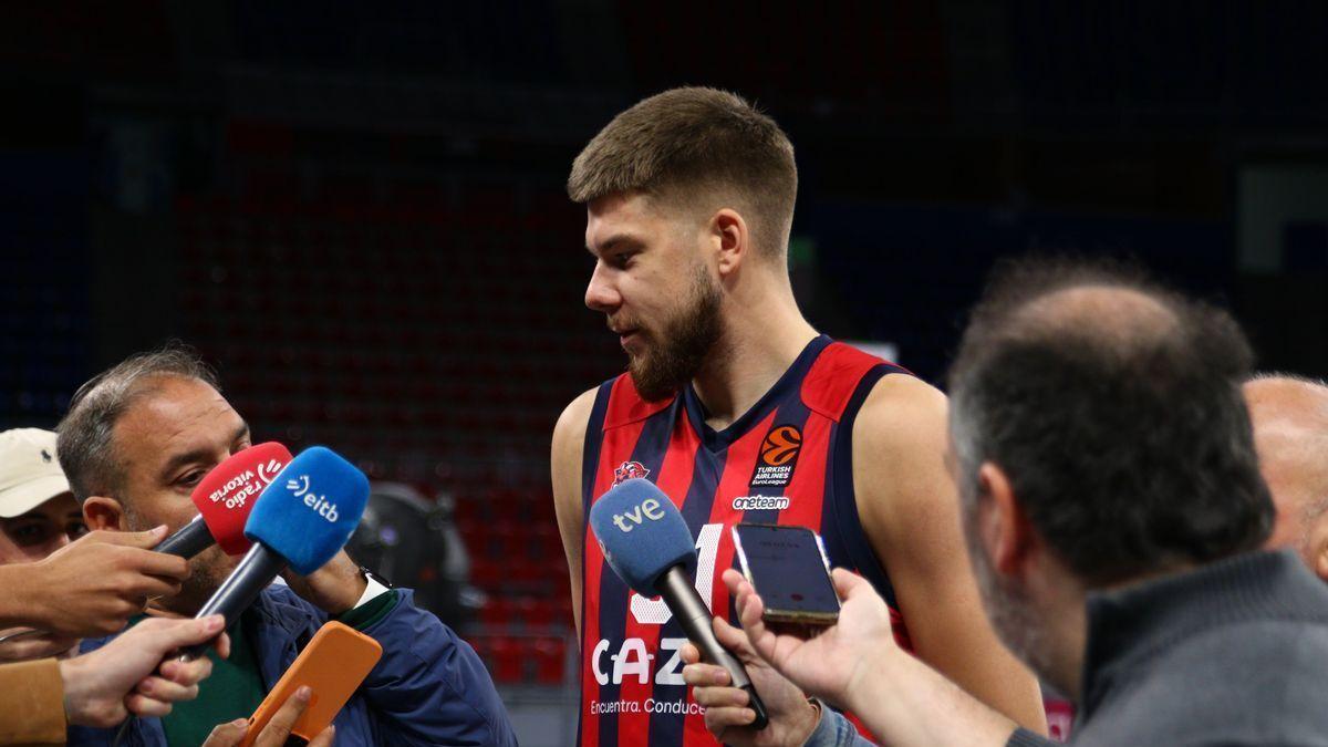 Giedraitis atiende este jueves a los medios en el Buesa Arena
