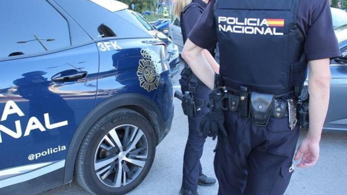 Agente y vehículo policial de la Policía Nacional.