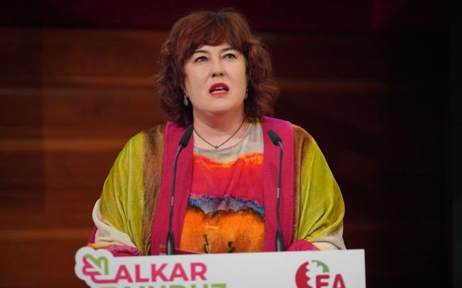 Eba Blanco durante el Congreso en el que fue designada secretaria general de EA el pasado febrero.