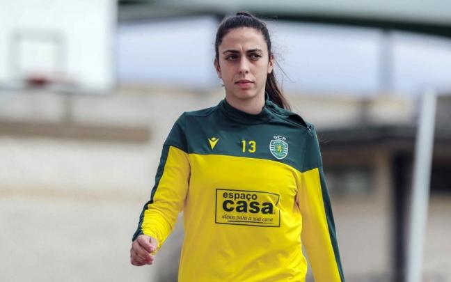 F&aacute;tima Pinto durante un entrenamiento con el Sporting Clube de Portugal