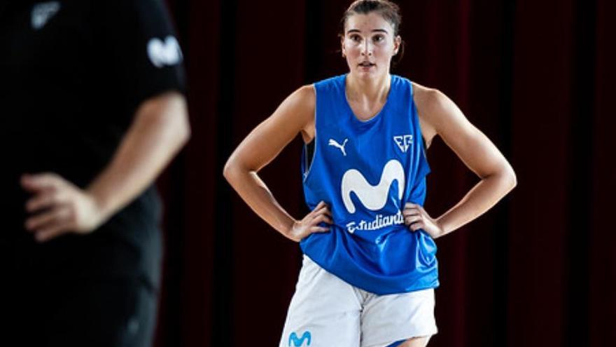 María Erauncetamurguil, en un entrenamiento con su actual equipo, el Estudiantes.