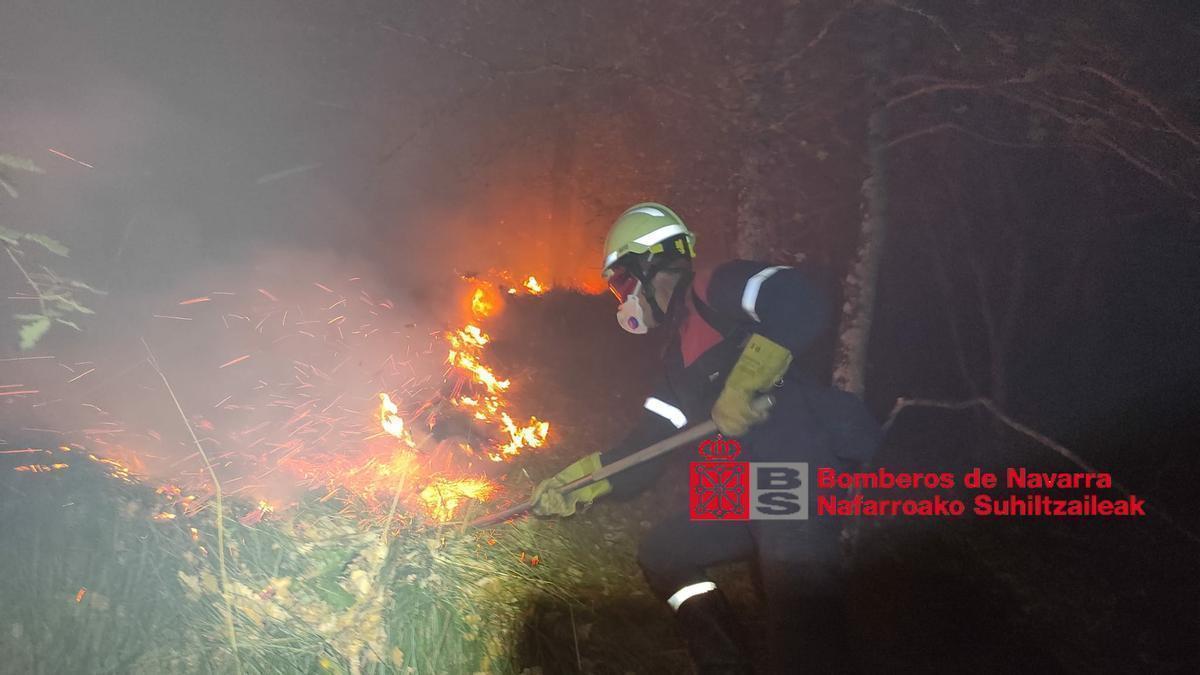 Imagen de la intervención de los bomberos