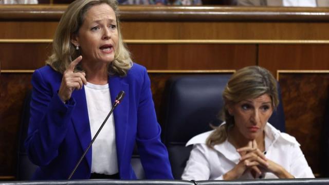 Yolanda D&iacute;az, en una sesi&oacute;n plenaria en el Congreso de los Diputados.