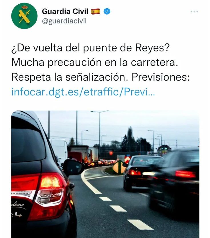 El tuit que la Guardia Civil ha publicado y ha tenido que borrar.
