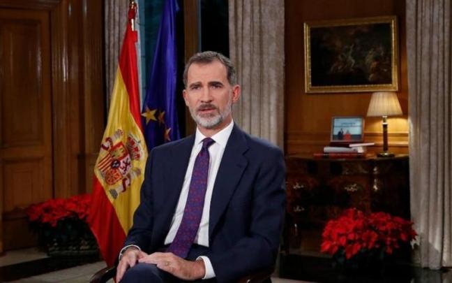 Felipe VI durante su discurso de Nochebuena. Felipe VI durante su discurso de Nochebuena.