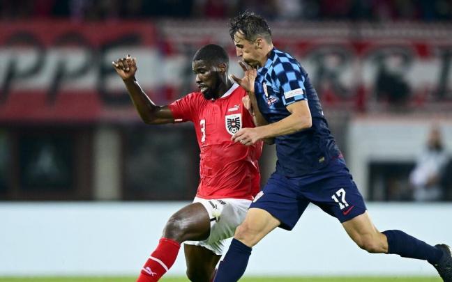 Ante Budimir, en un duelo de Croacia durante la Liga de Naciones. Ante Budimir, en un duelo de Croacia durante la Liga de Naciones.