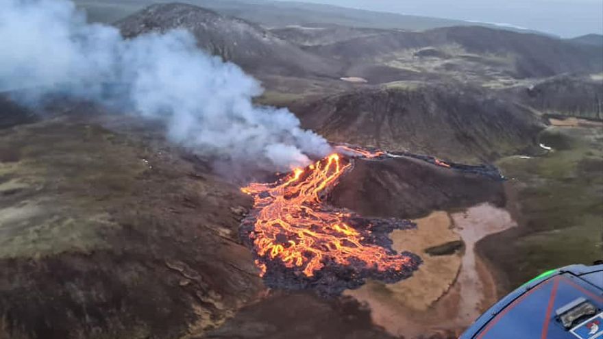 Erupción volcánica en Islandia.