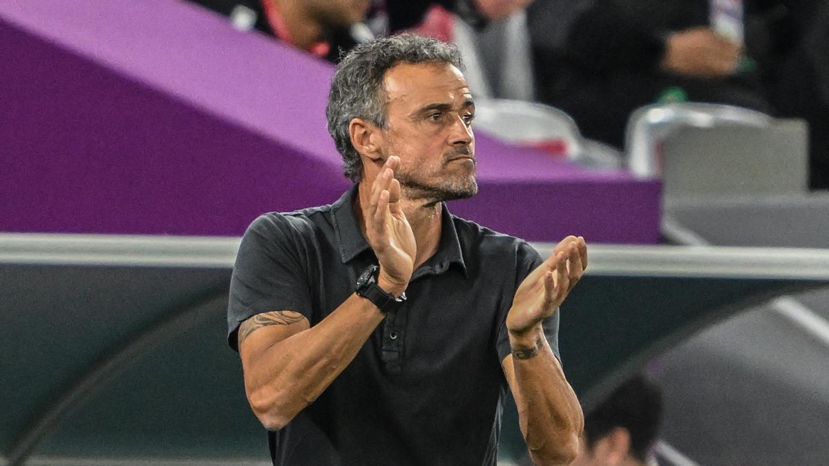 Luis Enrique durante el Mundial de Qatar.