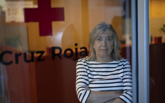 Conchi Igea, en la sede de Cruz Roja Navarra.