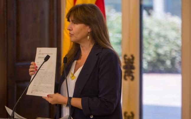 Laura Borràs en una comparecencia tras haber sido suspendida. Laura Borràs en una comparecencia tras haber sido suspendida.
