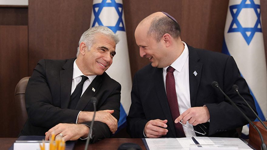 El ministro de Exteriores Yair Lapid y el primer ministro israelí, Naftali Benet.
