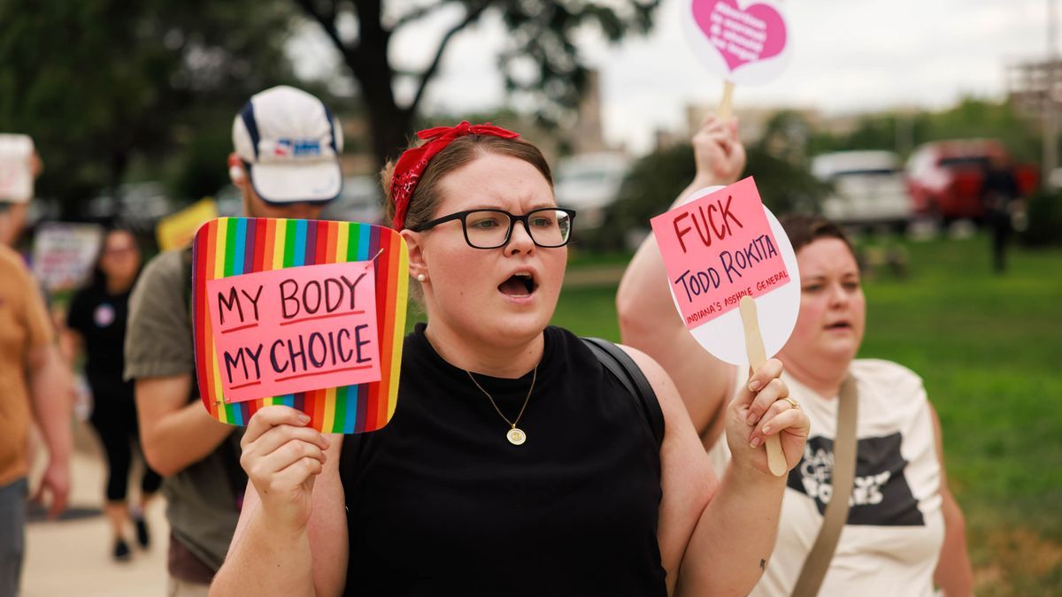 Imagen de una marcha a favor del aborto en Indianápolis.