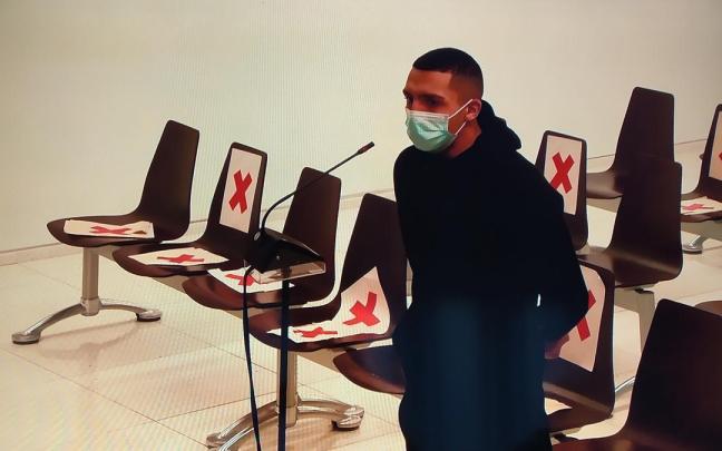 El rapero Morad declara en un juicio, en una imagen de archivo.