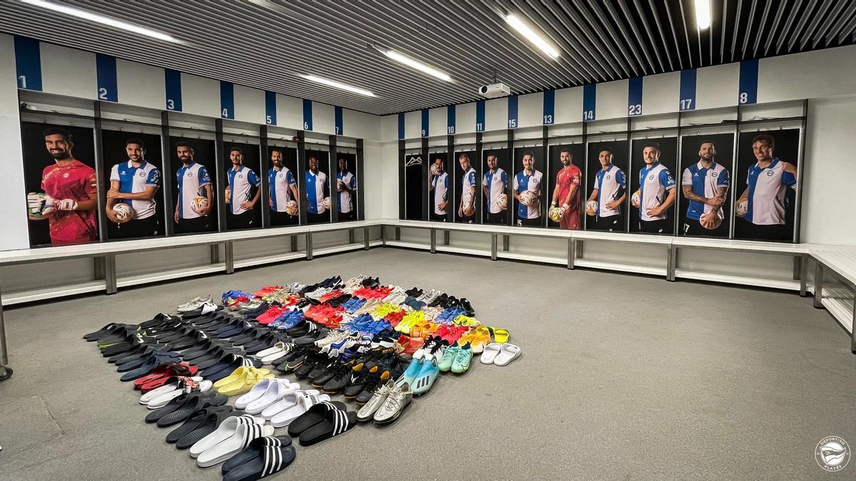 El vestuario del Alavés en octubre de 2021, al inicio de la temporada pasada