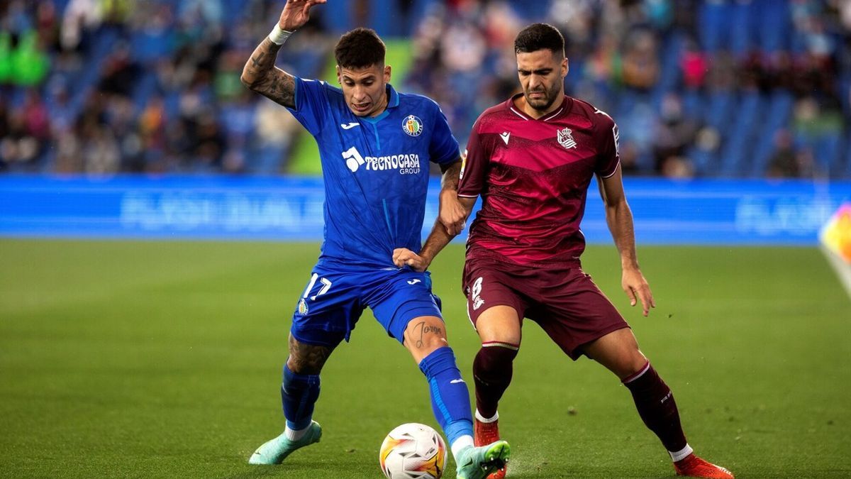 Olivera y Merino, durante el último Getafe-Real.