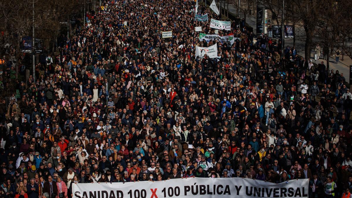 Imagen de la manifestación que ha recorrido el centro de Madrid