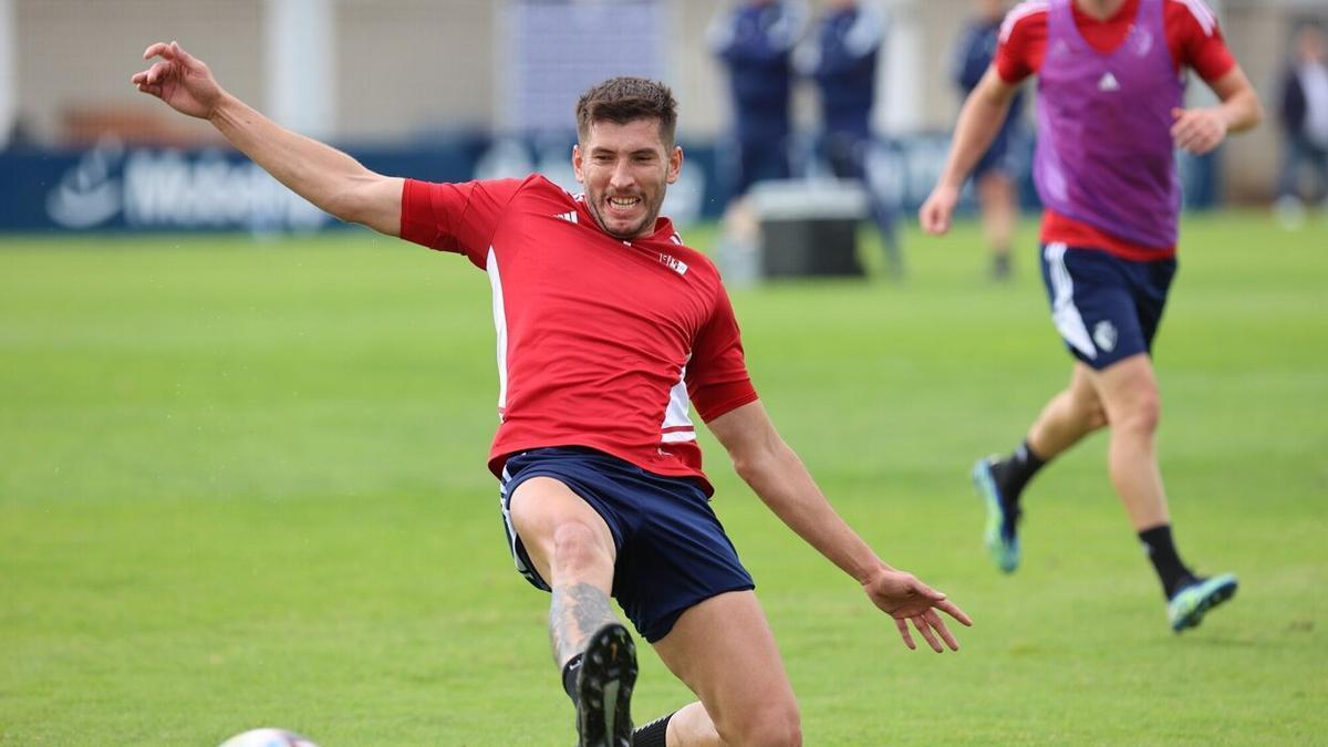 David García, en un entrenamiento de la semana pasada.