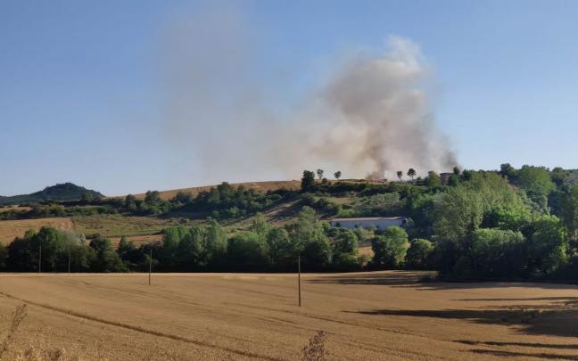 Incendio en los alrededores de Mendiola