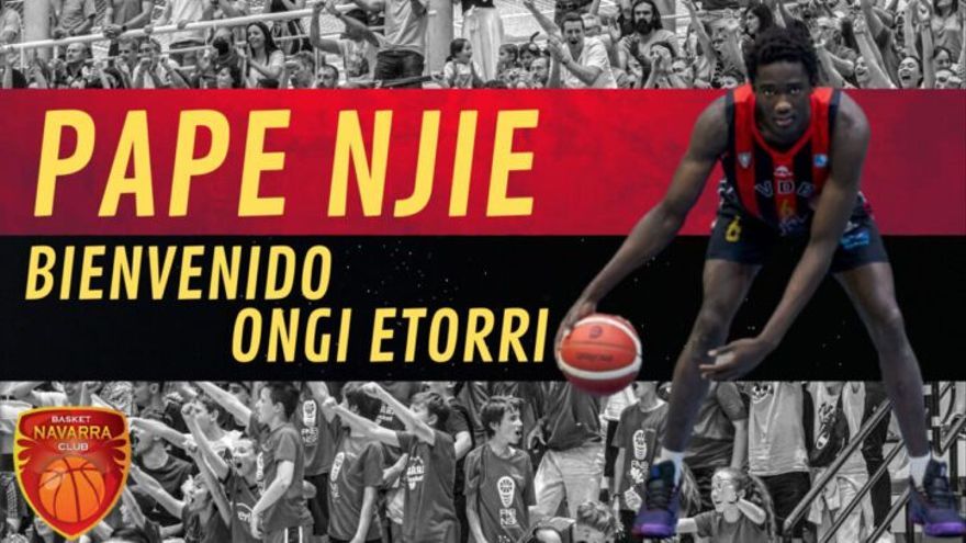 Bienvenida a Pape Njie en las redes de ENERparking Basket Navarra