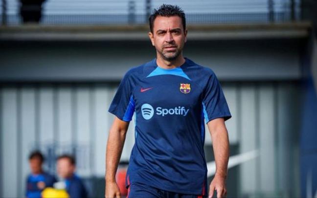 Xavi Hernández, durante un entrenamiento.