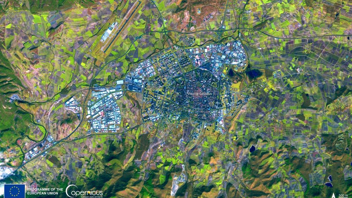 Imagen de Vitoria Gasteiz tomada por SENTINEL 2