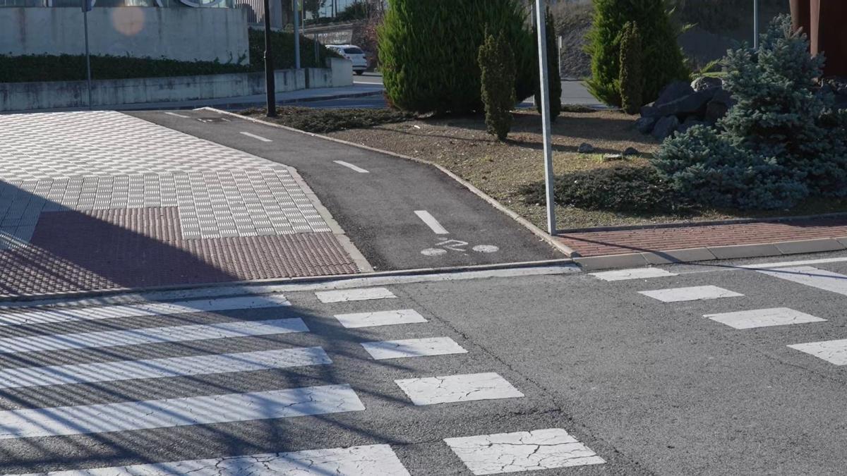 Tramo de carril bici en Pamplona.