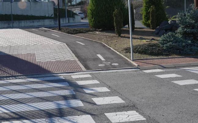 Tramo de carril bici en Pamplona. Tramo de carril bici en Pamplona.