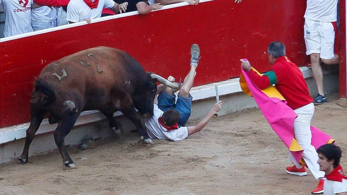 Imagen de la cogida en la plaza de Toros