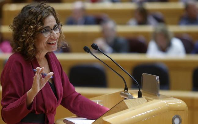 María Jesús Montero, durante el debate en el Senado. María Jesús Montero, durante el debate en el Senado.