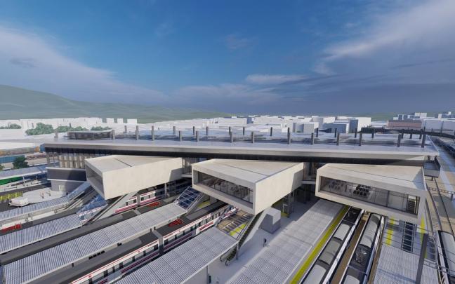 Recreación de la nueva estación de Irun.