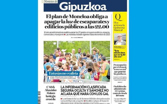Portada de NOTICIAS DE GIPUZKOA de este martes, 2 de agosto