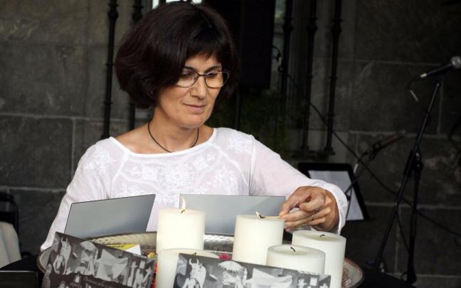 Una nieta de Mikel Alberdi, el primer gudari del Euzko gudarostea muerto en batalla.