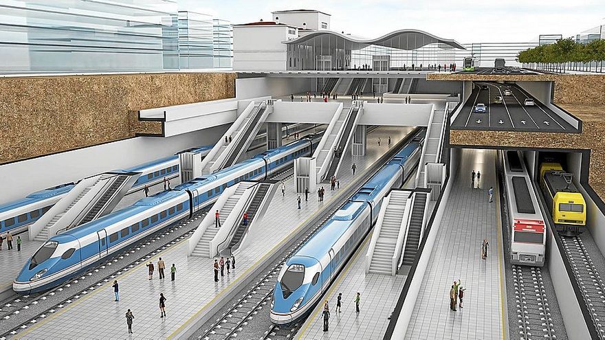 Recreación del proyecto de la estación de tren soterrada. Un plan ansiado y que opta por transformar a la ciudad al completo. | FOTO: DNA
