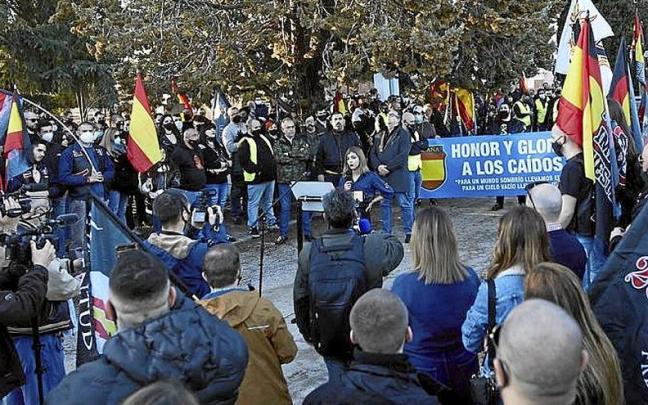 Marcha de apología de la División Azul en Madrid en 2021. | FOTO: E. P. Marcha de apología de la División Azul en Madrid en 2021. | FOTO: E. P.