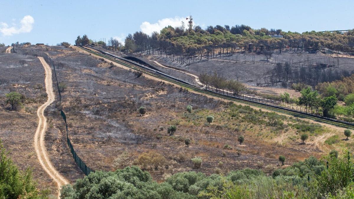 El incendio afectó a la zona de Valtierra y Sendaviva