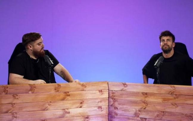 Piqué e Ibai Llanos, durante la entrevista.