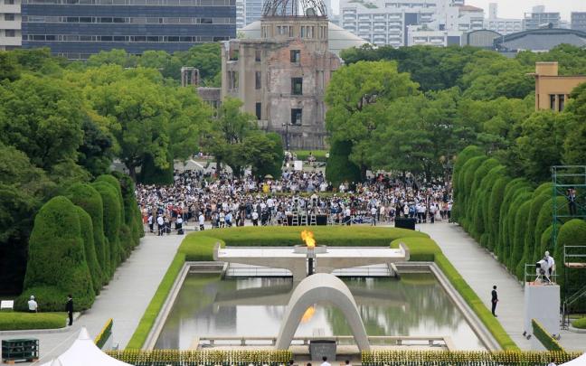 Acto de conmemoración del 77 aniversario del lanzamiento de la bomba nuclear sobre Hiroshima Acto de conmemoración del 77 aniversario del lanzamiento de la bomba nuclear sobre Hiroshima