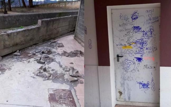 Actos vandálicos en la escuela y el probaleku de Gatika