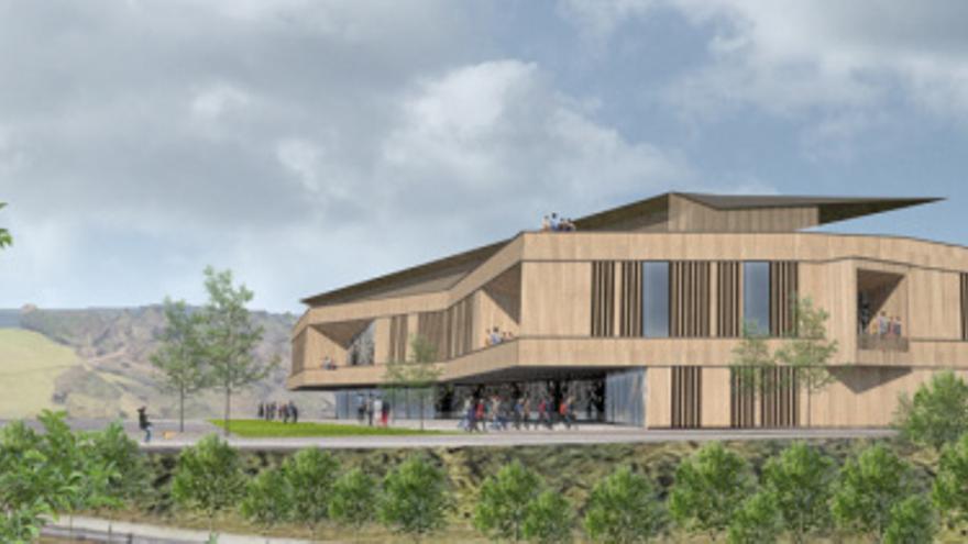 Boceto del edificio Izan que se construirá en Zubieta.