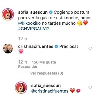 Cifuentes ya respondió a una foto de Suescun desnuda en 2019.