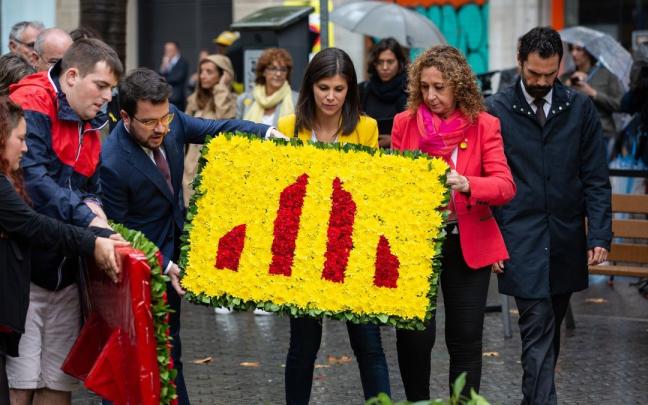 Ofrenda floral celebrada en el monumento a Rafael de Casanova, 11 de septiembre de 2019.