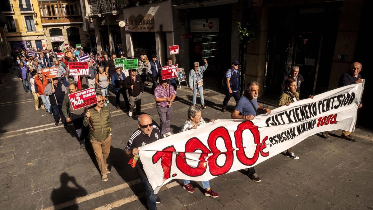 Manifestación del Movimiento de Pensionistas de Iruña del pasado 24 de octubre.