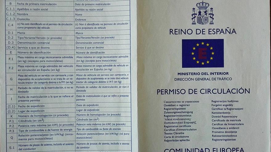 Permiso de circulación del vehículo.